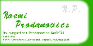 noemi prodanovics business card
